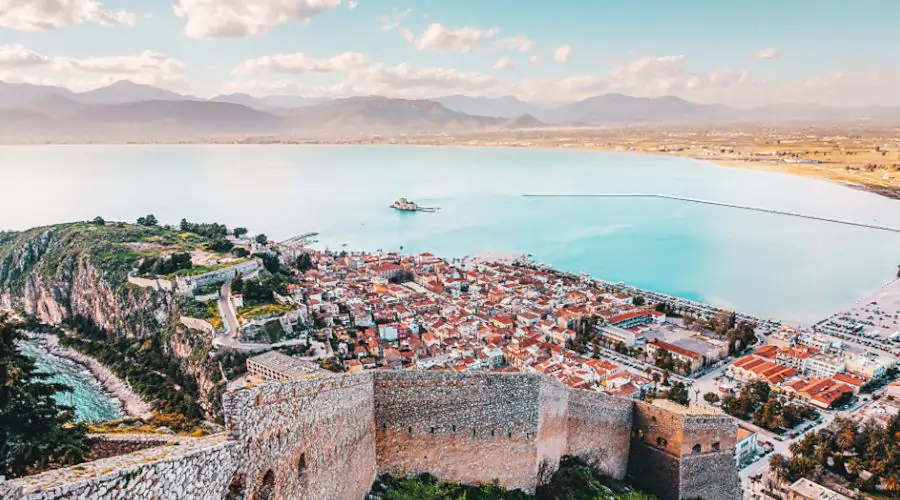 View of Nafplio Old Town and waterfront.