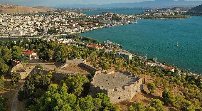Panoramic view of Chalkida from Karababa Fortress