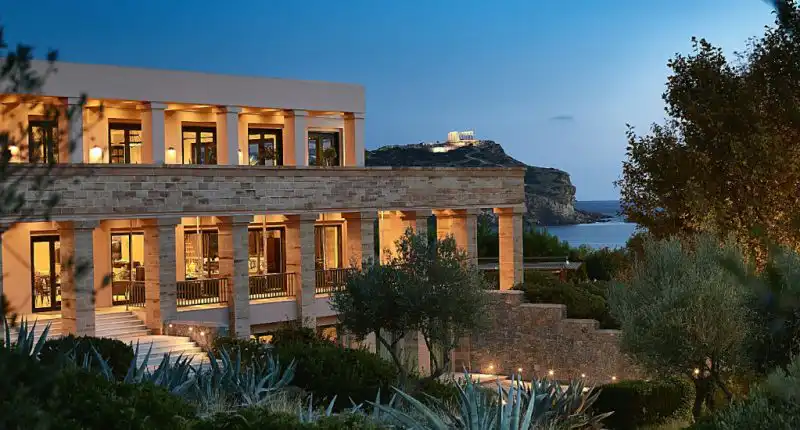 Cape Sounio Grecotel Resort facing the Temple of Poseidon.