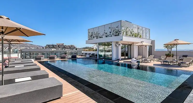 The Stanley Athens hotel at Karaiskaki Square in the centre of Athens