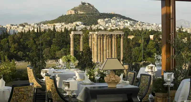 Royal Olympic Hotel Athens near the Temple of Zeus and the Acropolis.